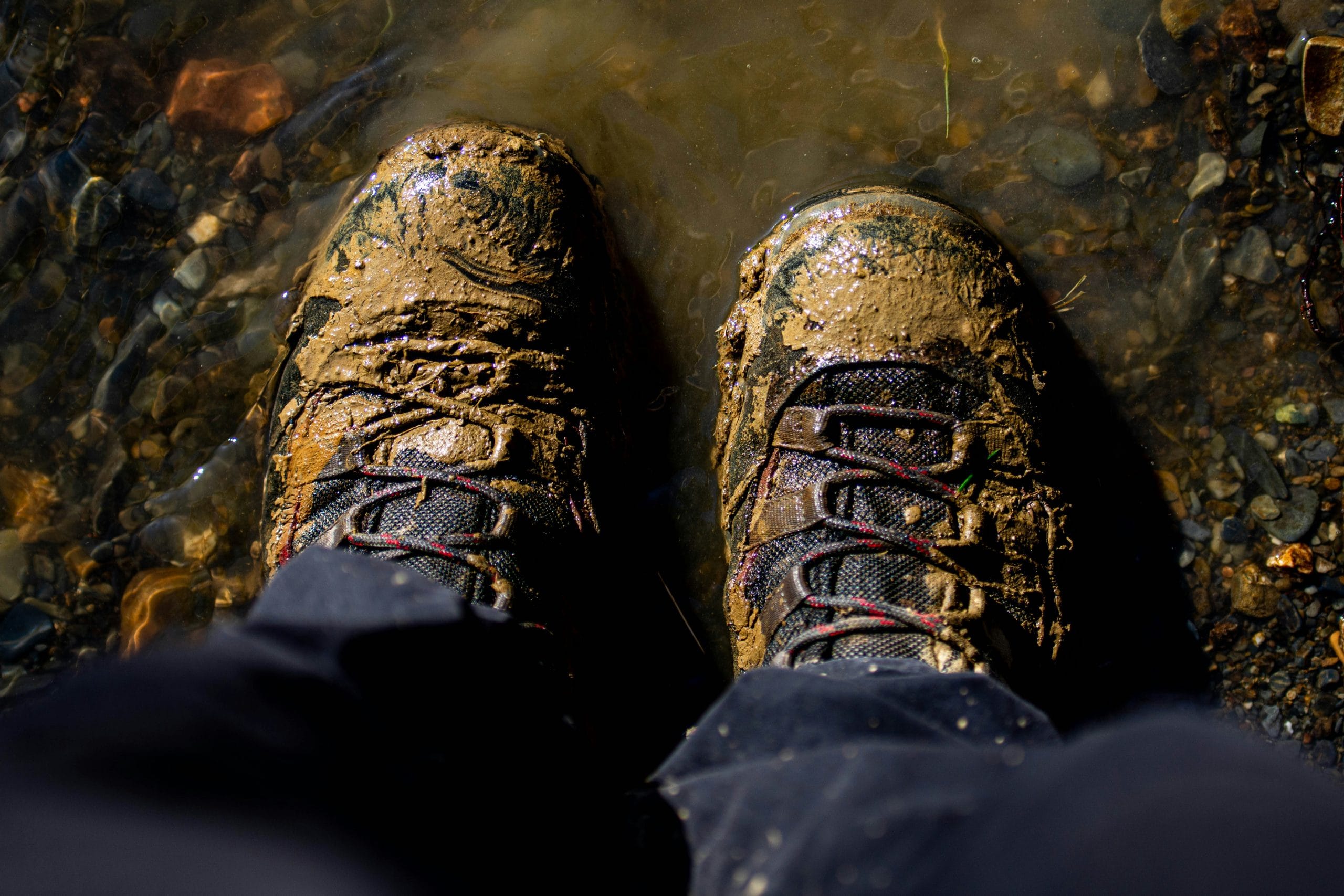 muddy shoes